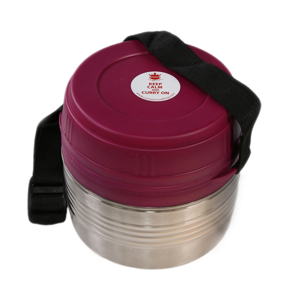 2-TIER INSULATED LUNCH BOX TIFFIN PACK SANDWICH CURRY INDIAN TIN PICNIC 2-TIER INSULATED LUNCH BOX TIFFIN PACK SANDWICH CURRY INDIAN TIN PICNIC